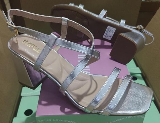 SANDALIA TACO IMPULS ARIANA06 PLATEADO DAMA