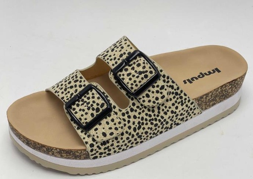 SANDALIA CUÑA IMPULS YOKO19 LEOPARDO DAMA