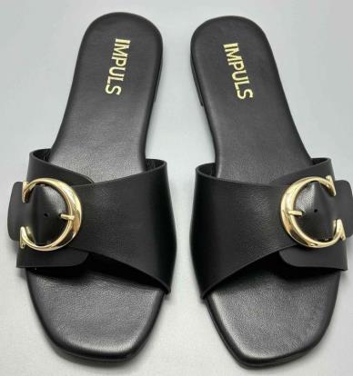 SANDALIA FLATS IMPULS DAIRA01 NEGRO DAMA