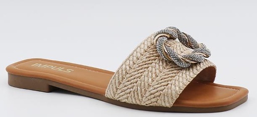 SANDALIA FLATS IMPULS AIXA10 RAFIA DAMA